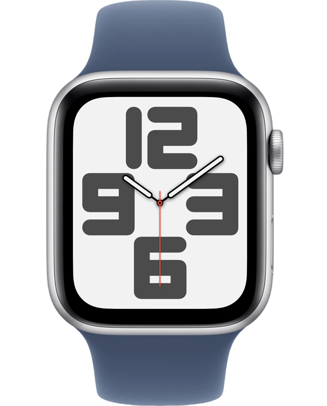 Умные часы Apple Watch SE 2024 44mm Silver Aluminum Case with Denim Sport Band (S/M)