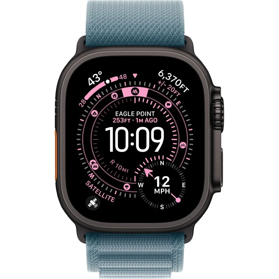 Умные часы Apple Watch Ultra 3 2025 49mm Black Titanium Case with Light Blue Alpine Loop (S)