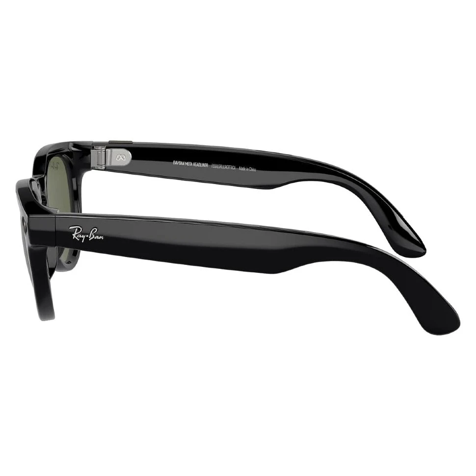 Умные очки Ray-Ban Headliner Shiny Black/Polarized G-15 Green (RW4009)