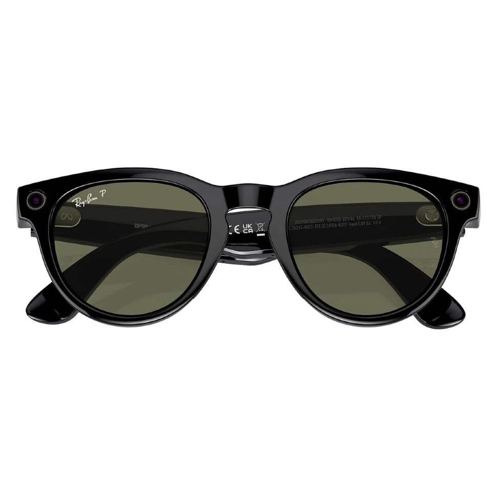 Умные очки Ray-Ban Headliner Shiny Black/Polarized G-15 Green (RW4009)