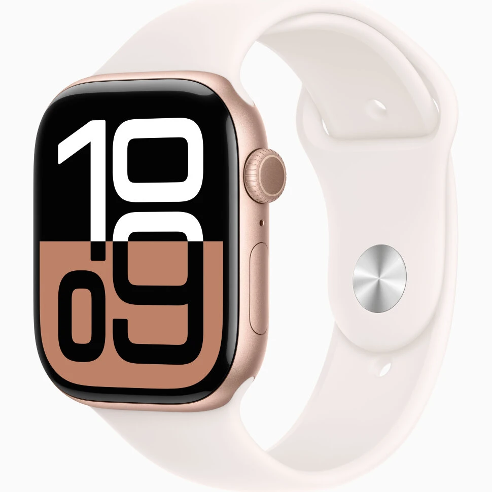 Умные часы Apple Watch Series 10 46mm Rose Gold Aluminum Case with Light Blush Sport Band (S/M)