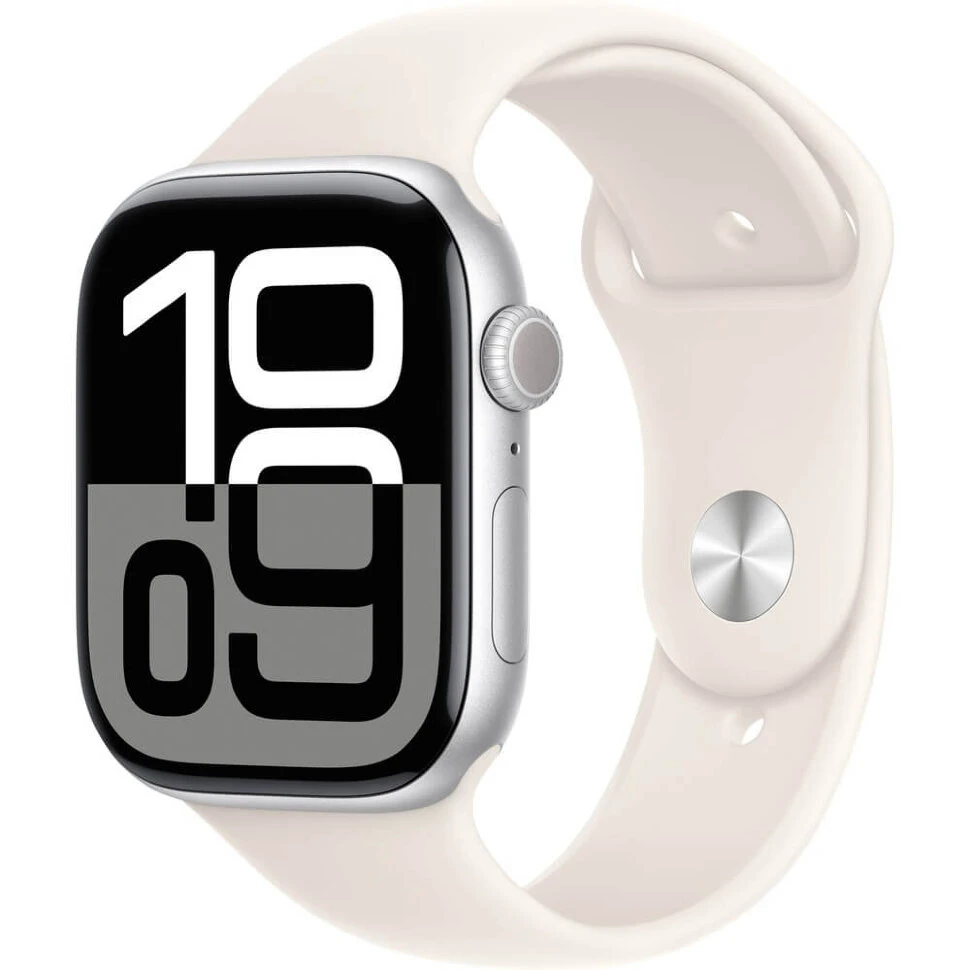 Умные часы Apple Watch Series 10 46mm Silver Aluminum Case with Starlight Sport Band (M/L)