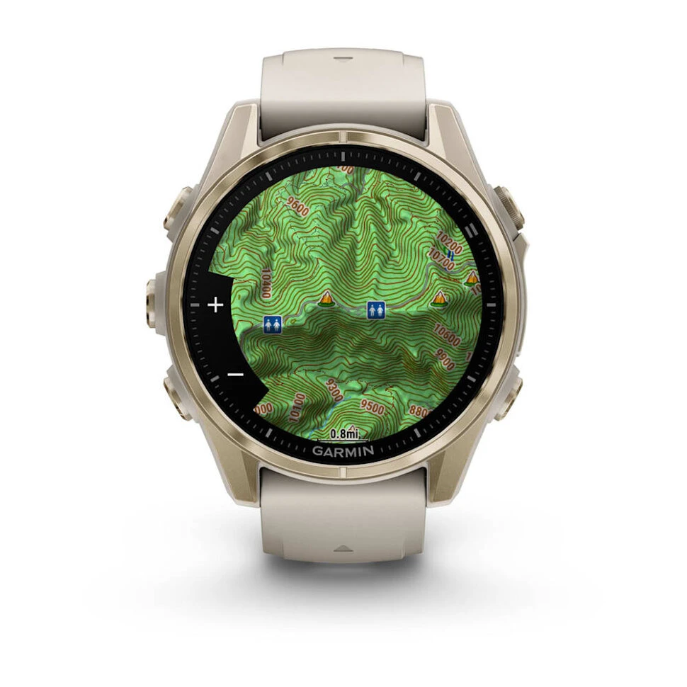 Умные часы Garmin Fenix 8 43mm AMOLED Sapphire Soft Gold with Fog Gray/Dark Sandstone Silicone Band (010-02903-10)
