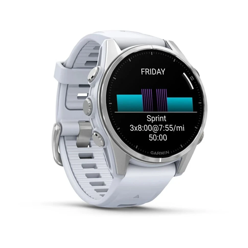 Умные часы Garmin Fenix 8 43mm AMOLED Silver with Whitestone Silicone Band (010-02903-06)