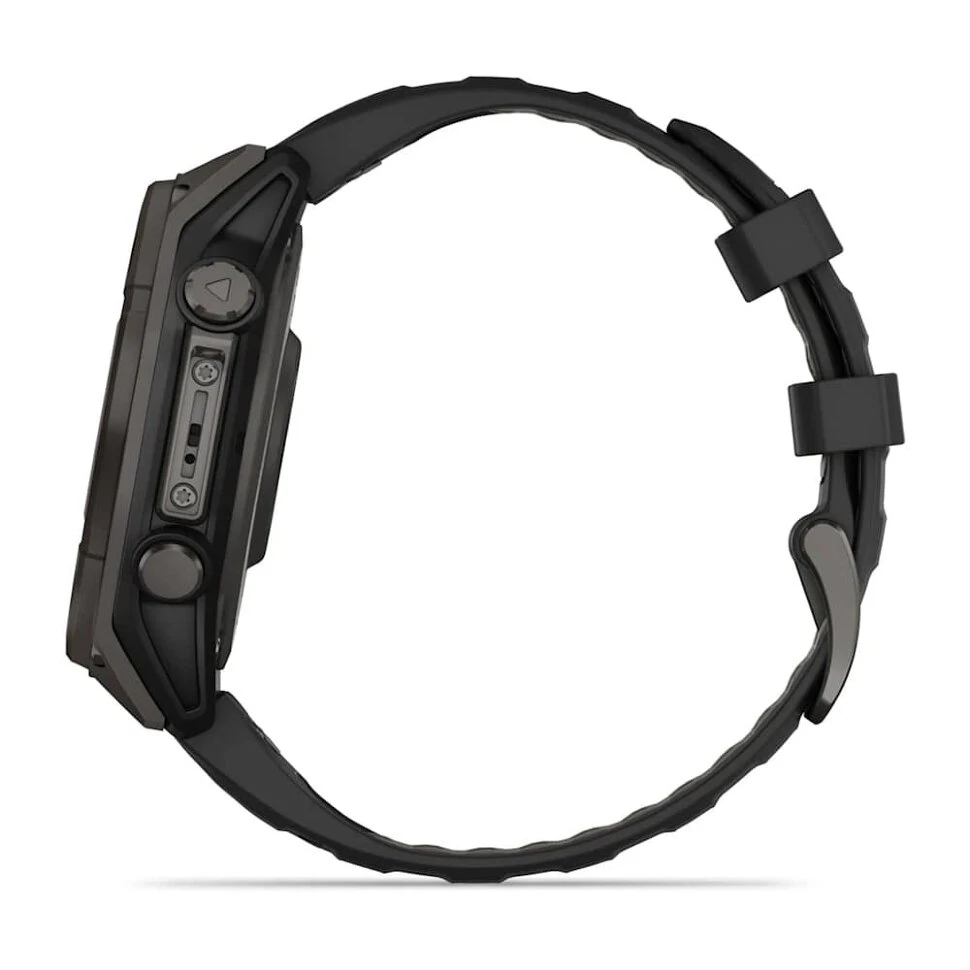 Умные часы Garmin Fenix 8 47mm SOLAR Sapphire Carbon Gray DLC Titanium with Black/Pebble Gray Silicone Band (010-02906-10)