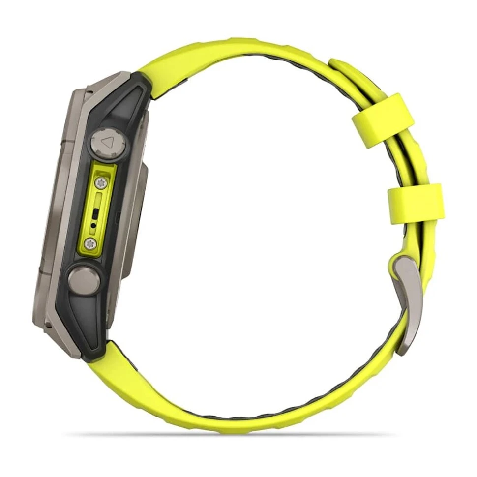 Умные часы Garmin Fenix 8 47mm SOLAR Sapphire Titanium with Amp Yellow/Graphite Silicone Band (010-02906-20)
