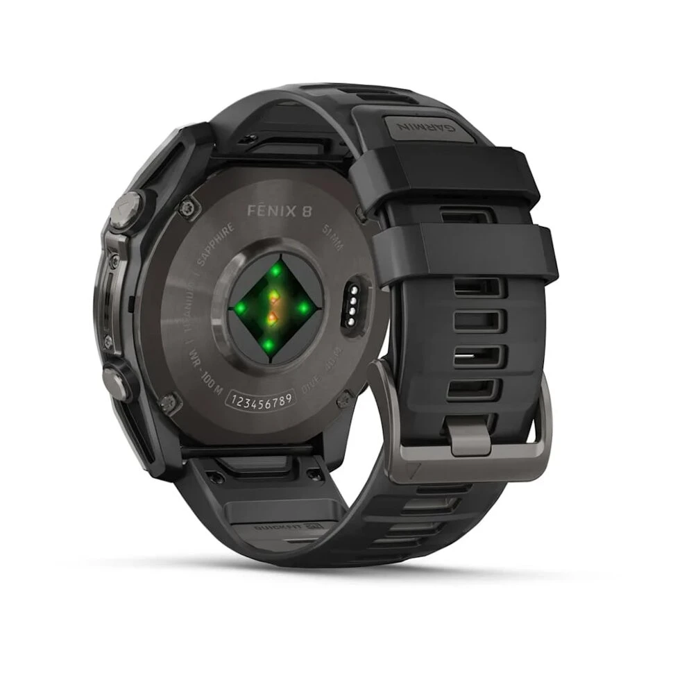Умные часы Garmin Fenix 8 51mm AMOLED Sapphire Carbon Gray DLC Titanium with Black/Pebble Gray Silicone Band (010-02905-20)