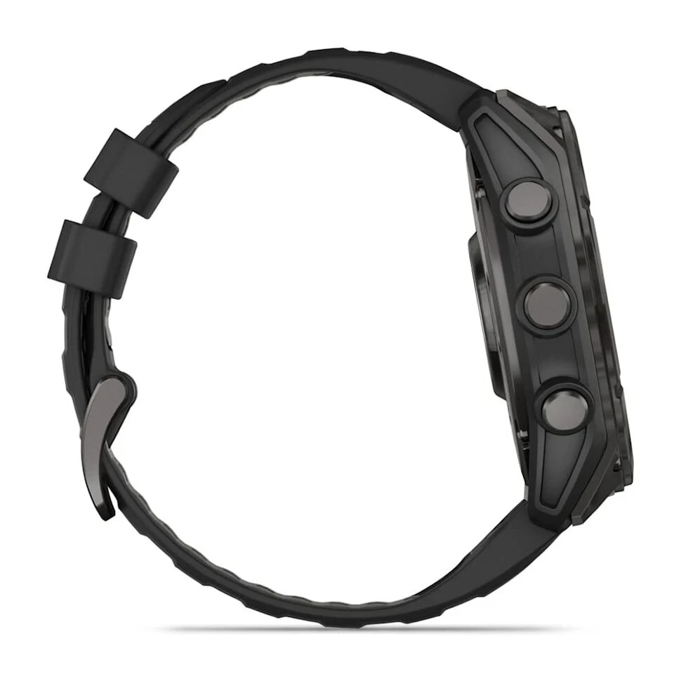 Умные часы Garmin Fenix 8 51mm AMOLED Sapphire Carbon Gray DLC Titanium with Black/Pebble Gray Silicone Band (010-02905-20)