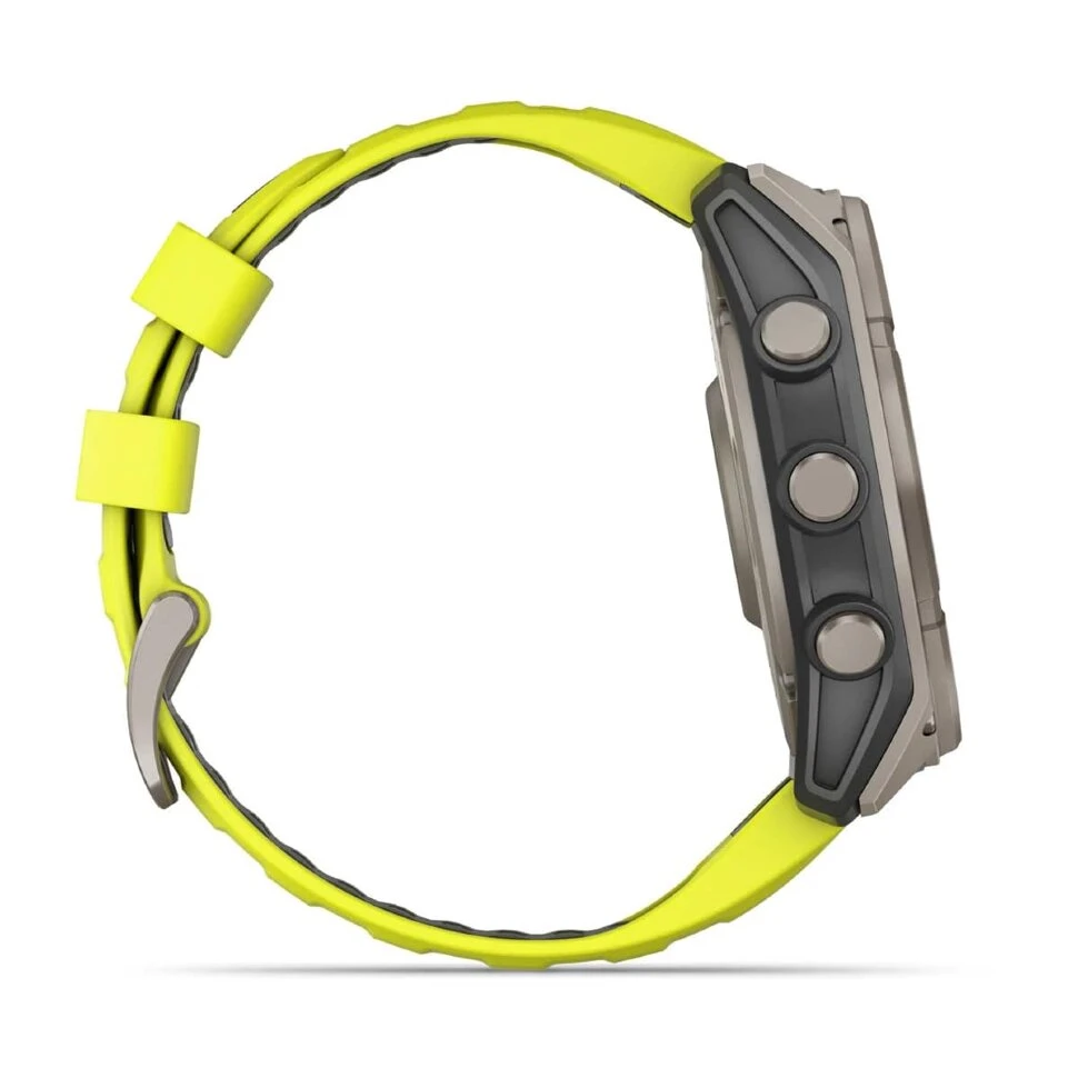 Умные часы Garmin Fenix 8 51mm SOLAR Sapphire Titanium with Amp Yellow/Graphite Silicone Band (010-02907-21)