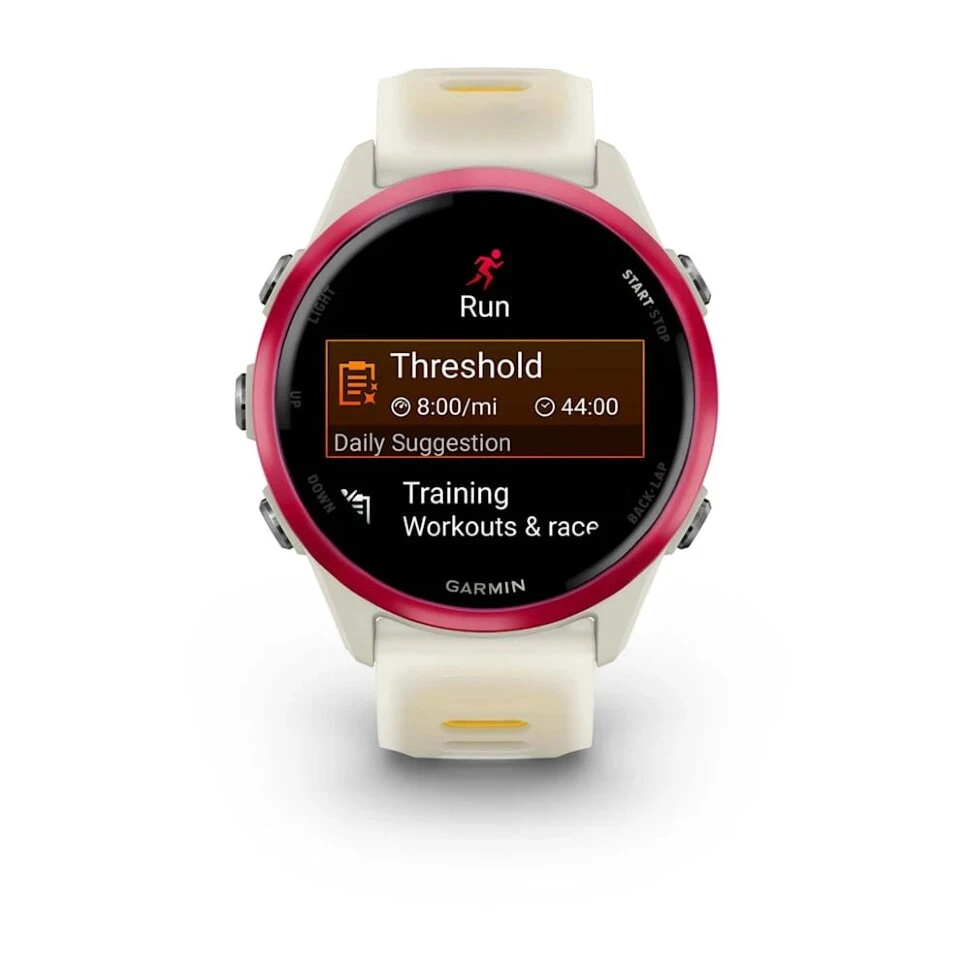 Умные часы Garmin Forerunner 570 42mm Raspberry Aluminum with Translucent Bone/Mango Band (010-02970-02)