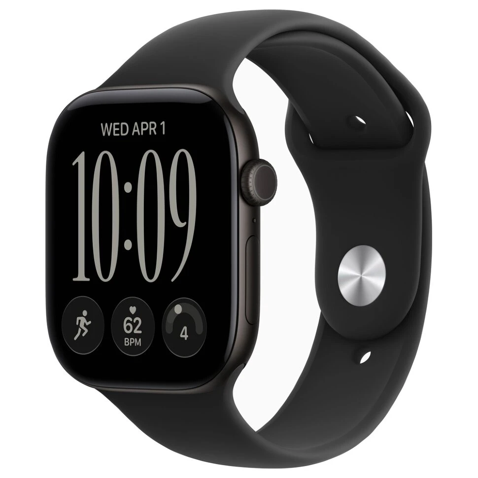 Умные часы Apple Watch Series 12 46mm Black Aluminum Case with Black Sport Band (M/L)
