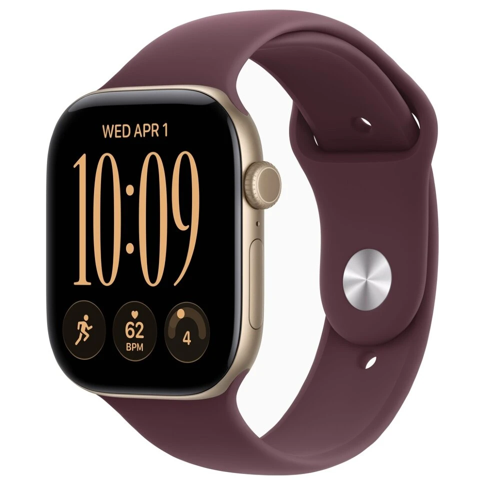 Умные часы Apple Watch Series 12 46mm Light Gold Aluminum Case with Burgundy Sport Band (S/M)