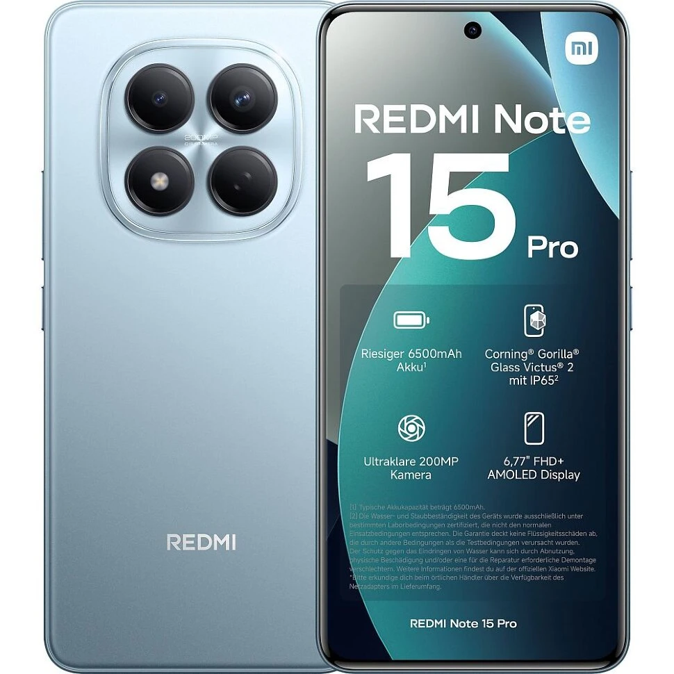Смартфон Xiaomi Redmi Note 15 Pro 4G 12/256GB Голубой (Glacier Blue)