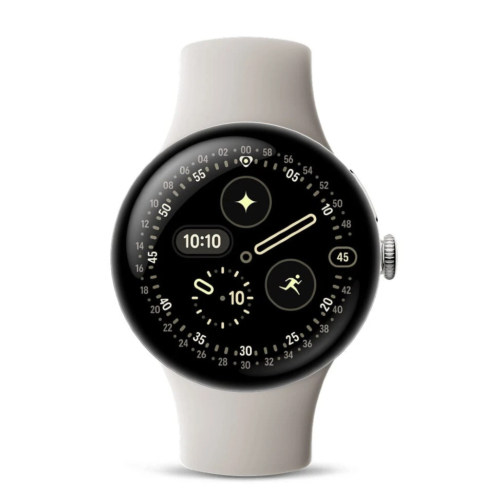 Умные часы Google Pixel Watch 4 41mm Wi-Fi Серебряный/Бежевый (Polished Silver/Porcelain)
