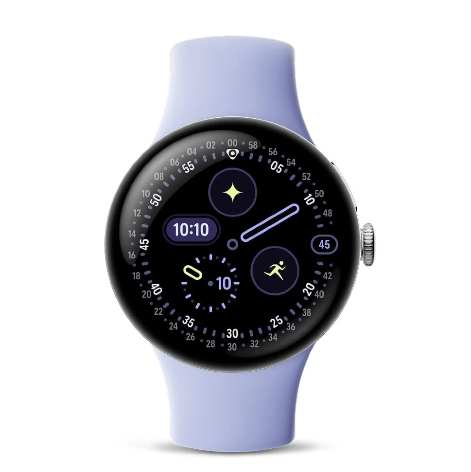 Умные часы Google Pixel Watch 4 41mm Wi-Fi Серебряный/Фиолетовый (Polished Silver/Iris)