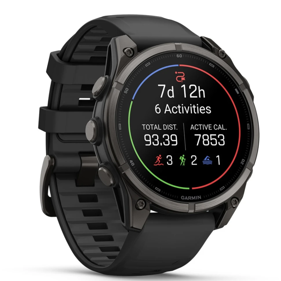 Умные часы Garmin Fenix 9 47mm Carbon Grey DLC Titanium with Black Silicone Band (010-04762-11)