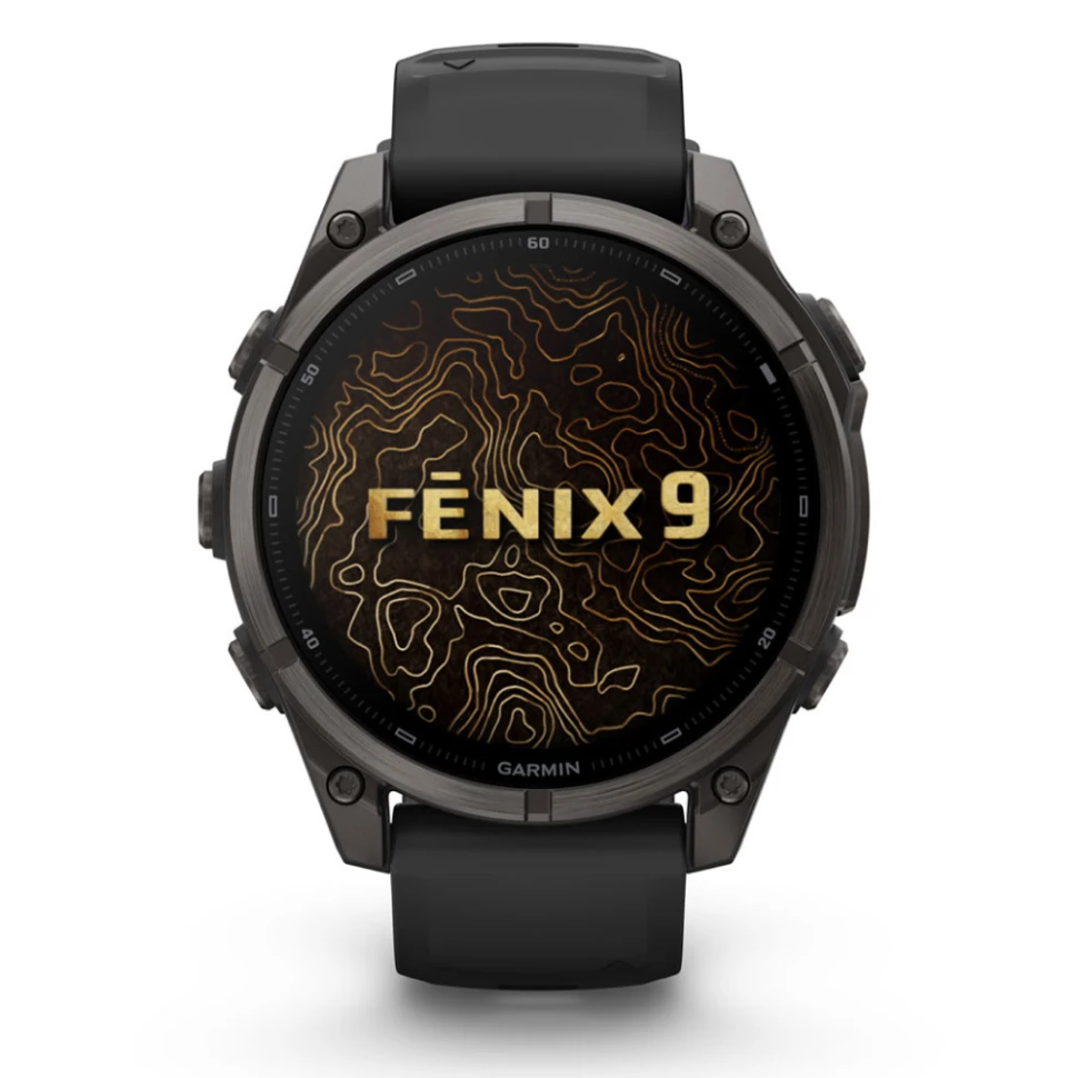 Умные часы Garmin Fenix 9 47mm Carbon Grey DLC Titanium with Black Silicone Band (010-04762-11)