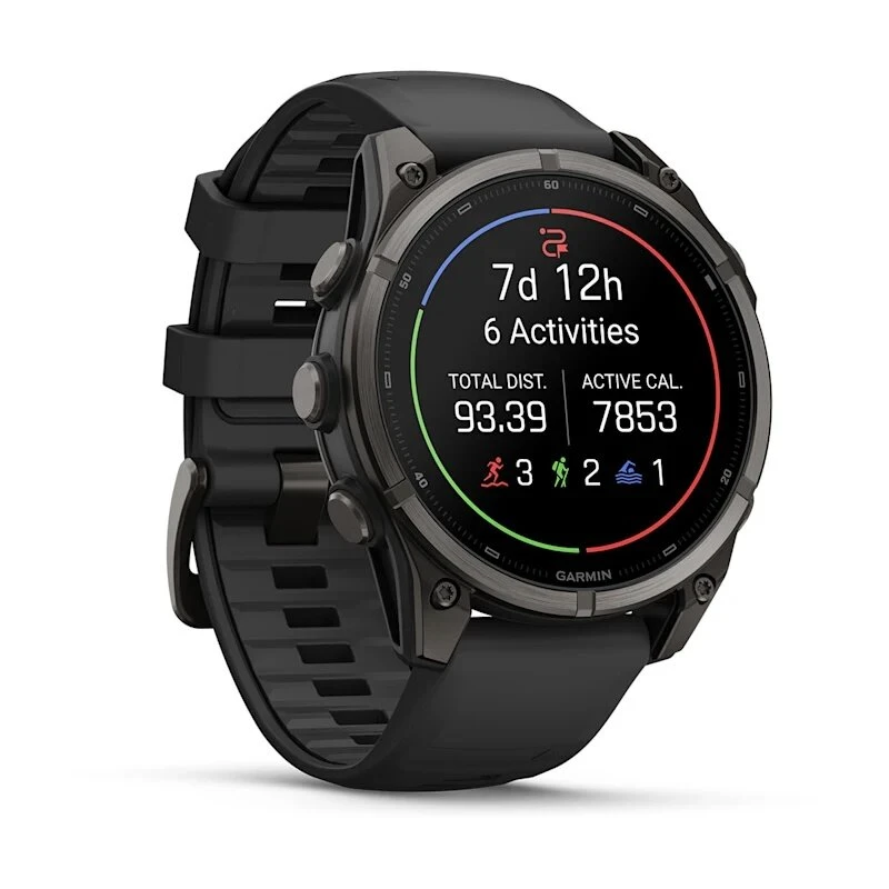 Умные часы Garmin Fenix 9 47mm Carbon Grey DLC Titanium with Black Silicone Band (010-04762-11)