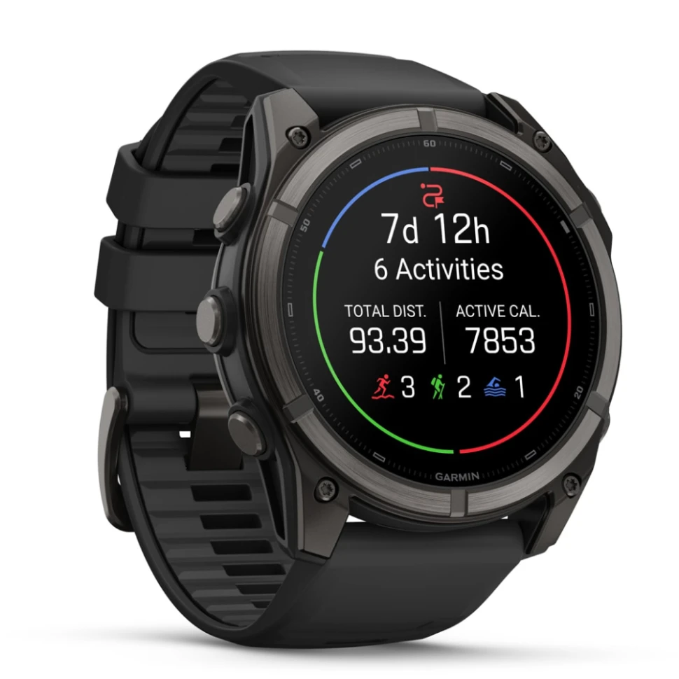 Умные часы Garmin Fenix 9 51mm Carbon Grey DLC Titanium with Black Silicone Band (010-04763-11)