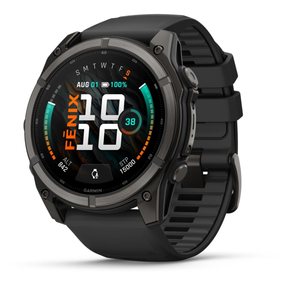 Умные часы Garmin Fenix 9 51mm Carbon Grey DLC Titanium with Black Silicone Band (010-04763-11)