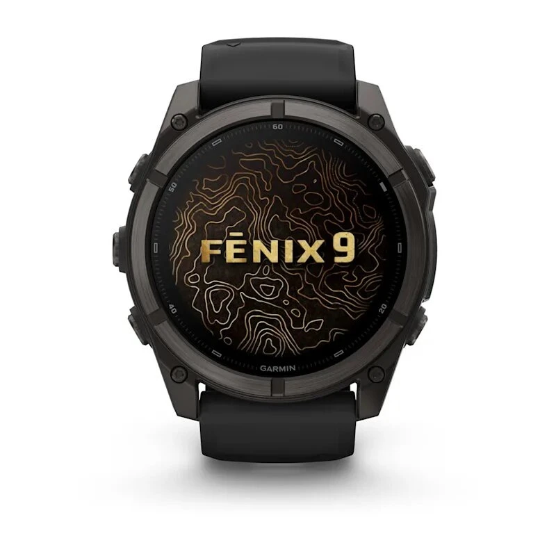 Умные часы Garmin Fenix 9 51mm Carbon Grey DLC Titanium with Black Silicone Band (010-04763-11)
