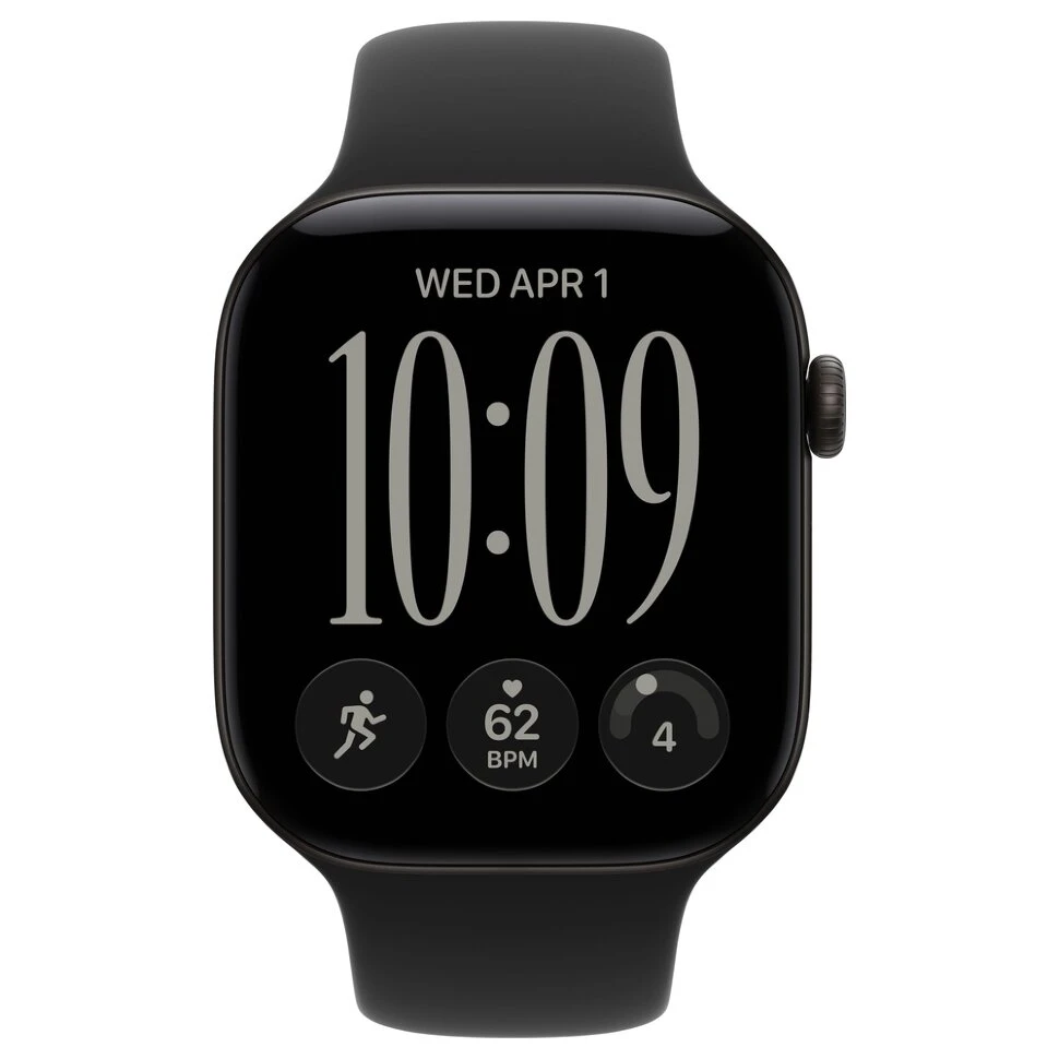 Умные часы Apple Watch Series 12 46mm Black Aluminum Case with Black Sport Band (S/M)