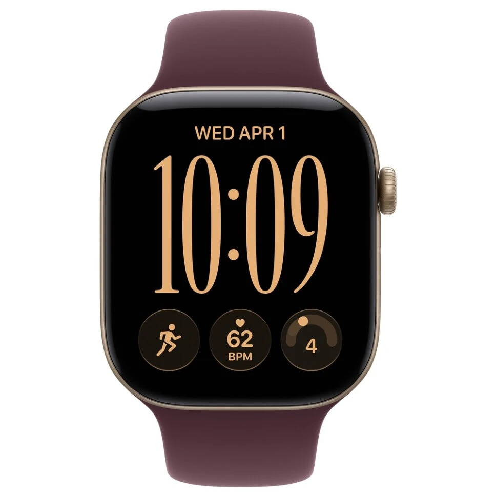 Умные часы Apple Watch Series 12 46mm Light Gold Aluminum Case with Burgundy Sport Band (M/L)