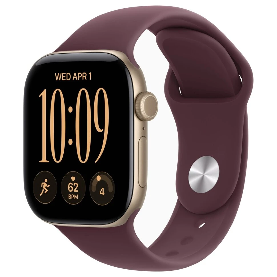 Умные часы Apple Watch Series 12 42mm Light Gold Aluminum Case with Burgundy Sport Band (M/L)