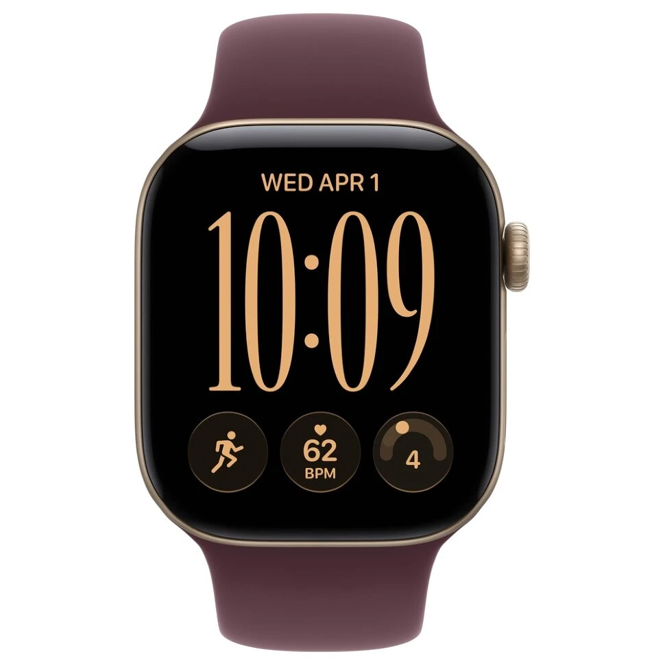 Умные часы Apple Watch Series 12 42mm Light Gold Aluminum Case with Burgundy Sport Band (M/L)