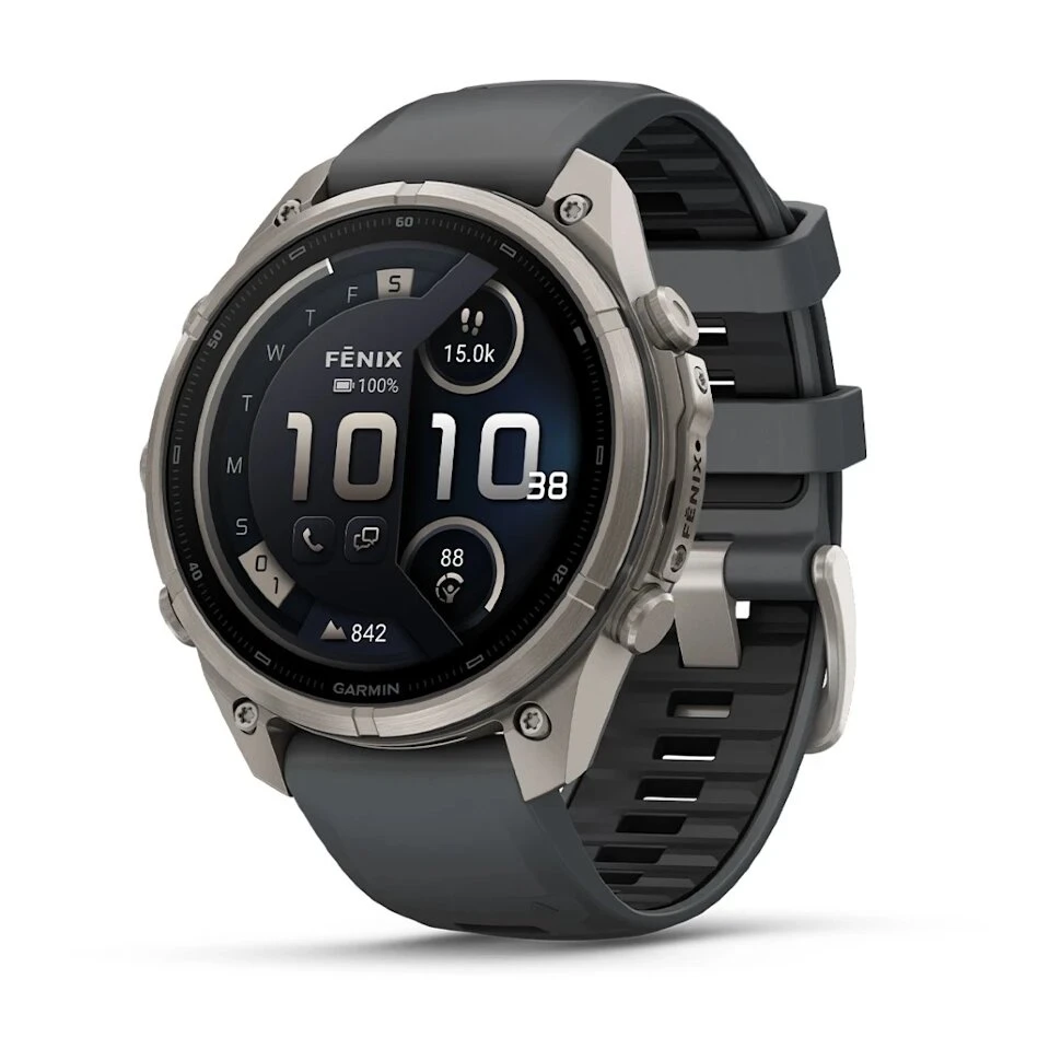 Умные часы Garmin Fenix 9 Pro inReach 47mm Titanium with Graphite/Black Silicone Band (010-04336-21)