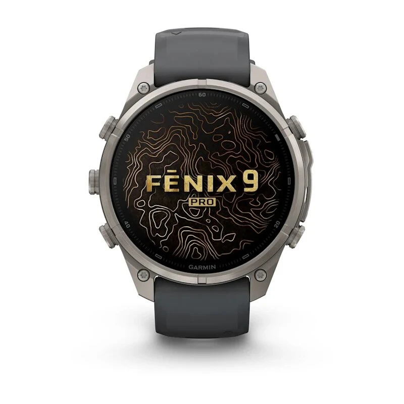 Умные часы Garmin Fenix 9 Pro inReach 47mm Titanium with Graphite/Black Silicone Band (010-04336-21)