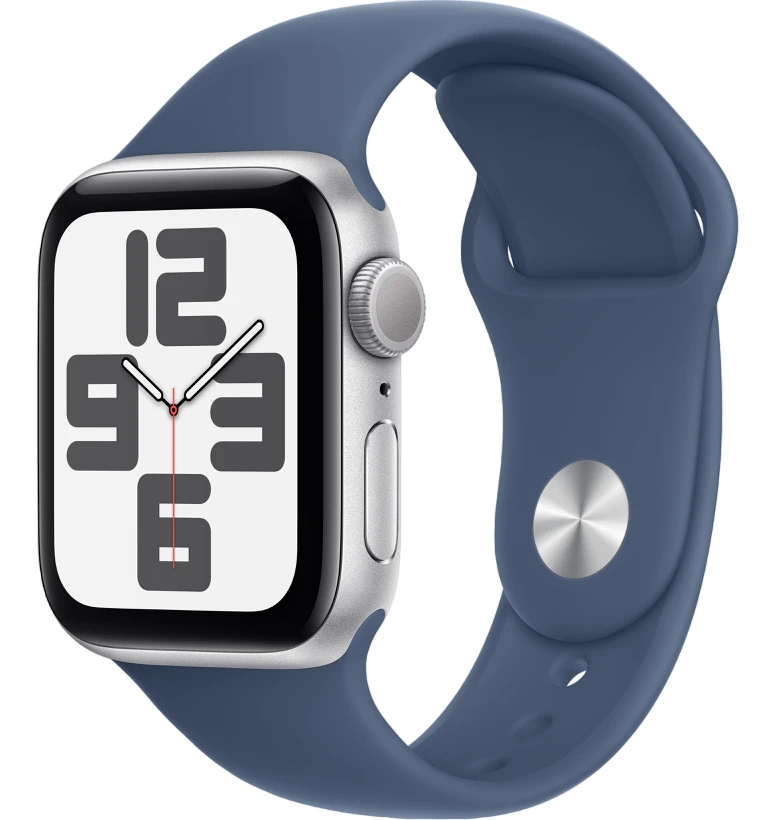Умные часы Apple Watch SE 2024 40mm Silver Aluminum Case with Denim Sport Band (S/M)