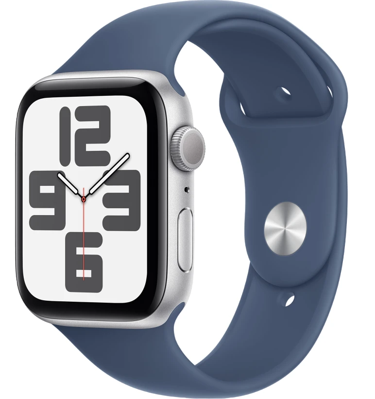 Умные часы Apple Watch SE 2024 44mm Silver Aluminum Case with Denim Sport Band (M/L)